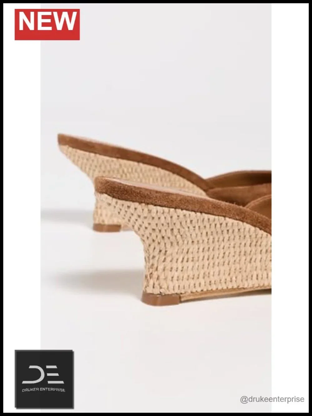 Woven Raffia Wedge Sandals with Ankle Strap